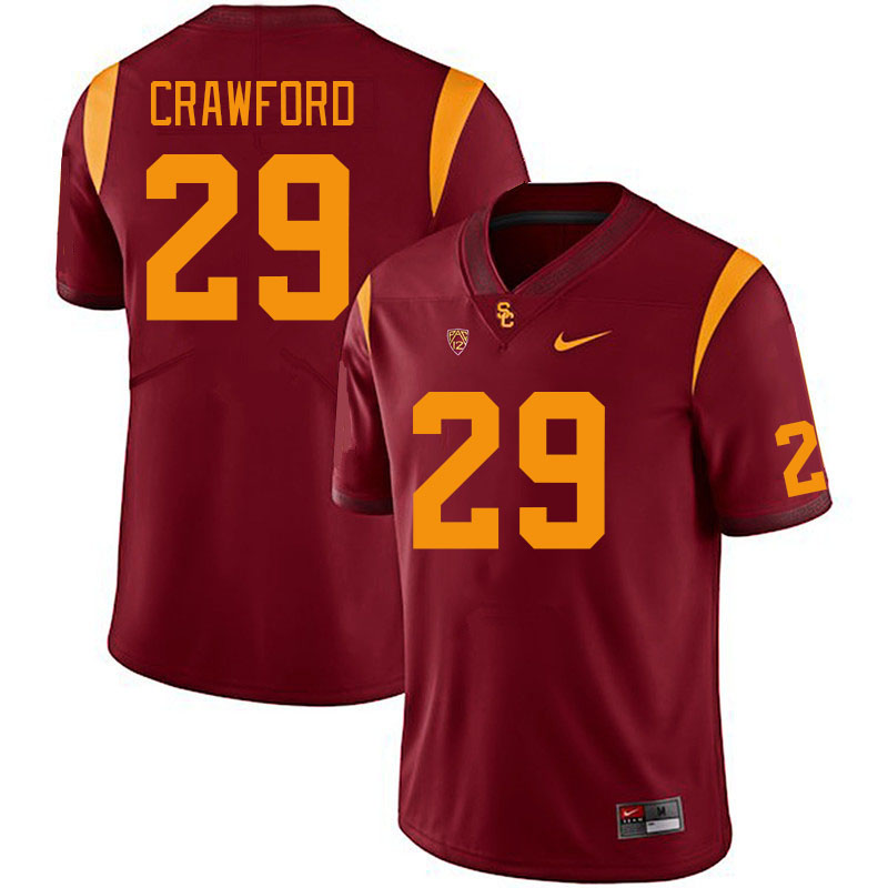 Men #29 Maliki Crawford USC Trojans College Football Jerseys Stitched Sale-Cardinal